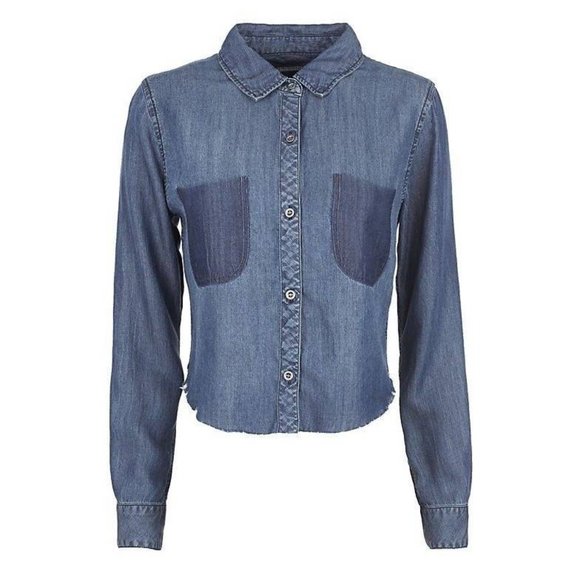 Rails Carter Dark Shadow Chambray Button-Up Shirt - Picture 1 of 12